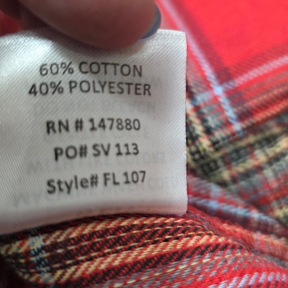 NWT WEIV LA Red Plaid Flannel Button Up Shirt Cotton Blend Streetwear M Grunge - Picture 8 of 8